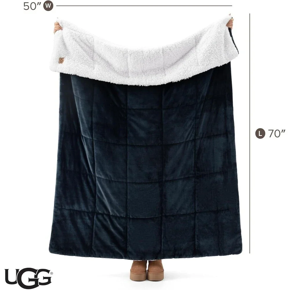 UGG Nita Throw Blanket, Reversible Fleece Blanket, 50